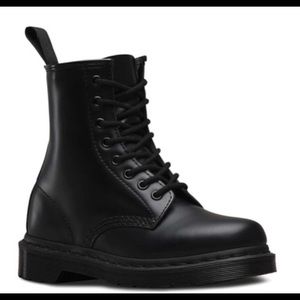 Dr. Marten Black Smooth Boots w/ Black Stitching